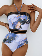 Maillots de bain Maillot de bain une pièce imprimé dos nu avec empiècement en maille